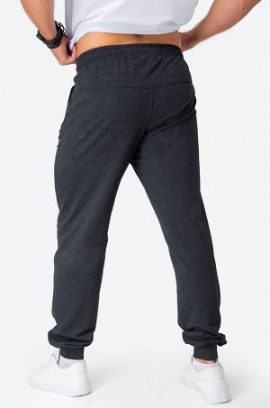 Мужские брюки из мягкого трикотажа темно серого цвета