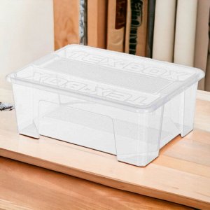 ЯЩИК прозрачный УНИВЕРСАЛЬНЫЙ пластиковый  380х280х140 ММ "TEX-BOX" 10Л (бесцветный)