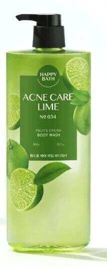 Happy Bath Гель для душа с ароматом лайма Happy Bath Acne Care Lime Fruits Crush Body Wash 900 мл