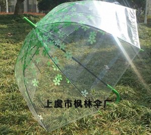 Прозрачный зонт-трость в стиле Ретро "Цветы"
