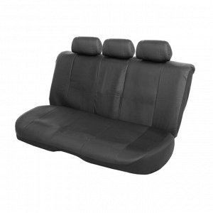 Чехлы на сиденья в автомобиль TORSO Premium, 11 предметов, кожа PU, черный