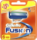 GILLETTE FUSION Сменные Кассеты для бритья 6шт
