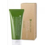 MIZON Очищающая пенка для лица с экстрактом рисовых отрубей Rice Real Cleansing Foam