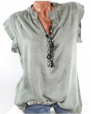 Блуза с короткими рукавами цвет: ЗЕЛЕНЫЙ