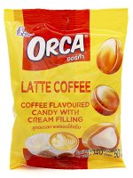 Конфета карамельная Boonprasert &quot;Orca&quot; Latte Coffee вкус кофе сливочн начинка, м/уп 140г, 1/50