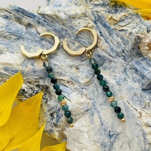 Серьги длинные из синего Турмалина