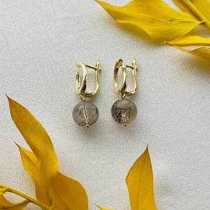 Серьги из Кварца с включением Турмалина