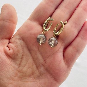 Серьги из Кварца с включением Турмалина