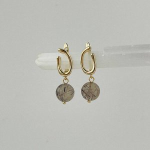 Серьги из Кварца с включением Турмалина