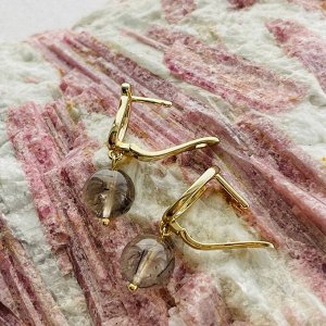 Серьги из Кварца с включением Турмалина