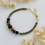 Браслет из Пирита, Тигрового глаза и Агата