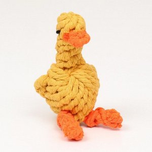 Игрушка канатная "Цыплёнок" до 110 г, 14*9 см, жёлтая