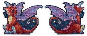 Набор для вышивания крестиком на пластиковой канве Р-889 «Полуночный дракон» от торговой марки «Жар-Птица».