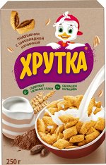 ХРУТКА® Хрустящие мультизлаковые подушечки с шоколадной начинкой, обогащённые кальцием, коробка, 250 г