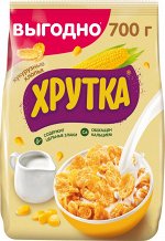 ХРУТКА® Хлопья кукурузные хрустящие, обогащённые кальцием, пакет, 700 г