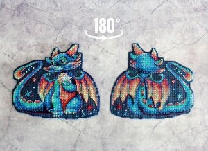 Набор для вышивания крестиком на пластиковой канве Р-890 «Сумеречный дракон» от торговой марки «Жар-Птица».