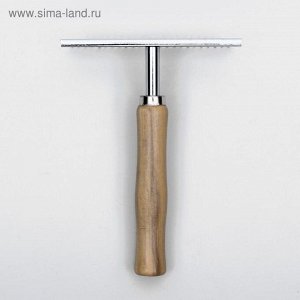 Расчёска-грабли Wood с деревянной ручкой, 13 х 9,5 см   3276117