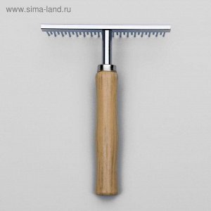 Расчёска-грабли Wood с зубьями разной длины, деревянная ручка, 12,5 х 9,5 см   3276118