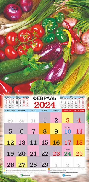 Белая ворона СРЕДНИЙ перекидной настенный календарь на скрепке на 2024 год &quot;Сад-Огород&quot;