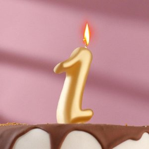 Свеча для торта «Цифра 1», золотая, 5.5 см