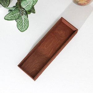 Лоток деревянный для подачи столовых приборов Доляна, 25x8x4 см, цвет мокко
