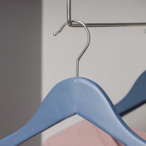 Плечики-вешалки для одежды деревянные LaDо́m «Тэри», 3 шт, 44,5×23×1,2 см, цвет синий