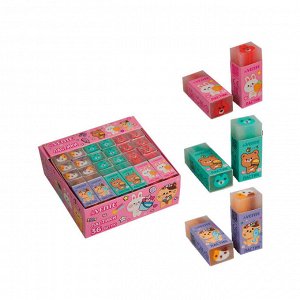 Ластик deVENTE. Animal's box, 50*21*16 мм, прямоугольный цветной с печатью, ассорти, синтетический каучук, в индивидуальной упаковке