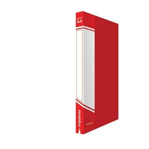 Папка А4, с бок. прижимом, корешок 21 мм, карман на корешке, пластик 750 мкм, красная, INFORMAT