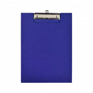 Папка-планшет А4, с крышкой, верхний прижим, картон/полипропилен, с внутр. карманом, синяя, deVENTE