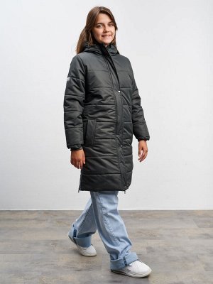 Пальто зимнее для девочки мембрана серый