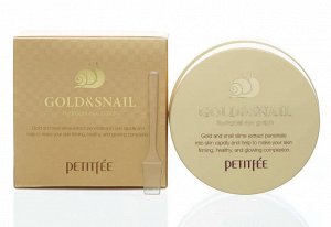 Petitfee Патчи гидрогелевые для глаз с золотом и муцином улитки. Ю. Корея, 60шт. Gold&Snail hydrogel
