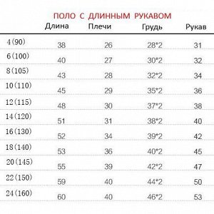 Поло- длинный рукав для мальчиков