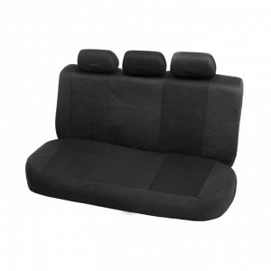 Чехлы на сиденья в автомобиль TORSO Premium, 11 предметов, кожаные вставки, красные вставки