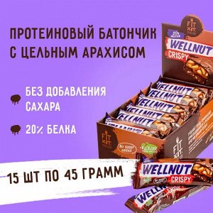 Fit Kit протеиновый батончик без сахара Protein WELLNUT CRISPY