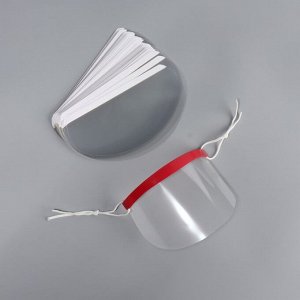 Маска для защиты лица при стрижке, 50 сменных масок, 9 x 18,5 см, цвет красный