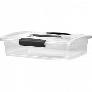 Ящик для хранения, 5 л, с крышкой, пластик, проз. кристалл, KEEPLEX Vision, 95 х 370 х 274 мм