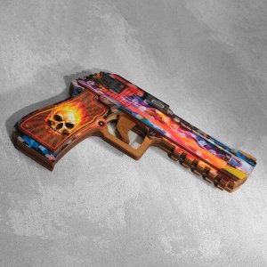 Сувенир деревянный "Пистолет-резинкострел" разноцветный