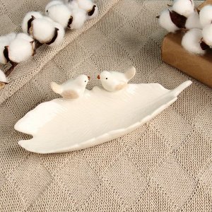 Декоративная подставка для мелочей TAKE IT EASY «Пташки», 21x8x5 см, белая