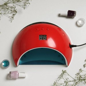 Лампа для маникюра Luazon LUF-22, LED, 21 диод, 48 Вт, таймер, 220 В, красная