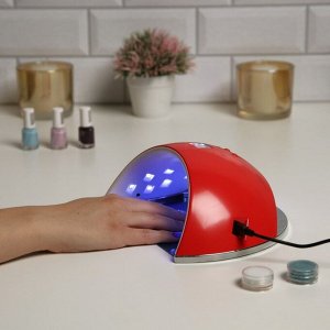 Лампа для маникюра Luazon LUF-22, LED, 21 диод, 48 Вт, таймер, 220 В, красная