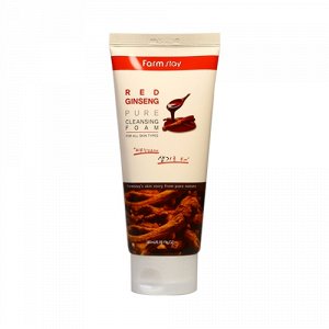 Farm Stay Red Ginseng Pure Cleansing Foam. Анти-возрастная пенка с экстрактом красного женьшеня 180мл.