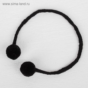 Декоративный элемент на верёвочке 2 шарика, d= 1,5 см, 1 шт., цвет чёрный