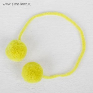 Декоративный элемент на верёвочке 2 шарика, d= 3 см, 1 шт., цвет жёлтый