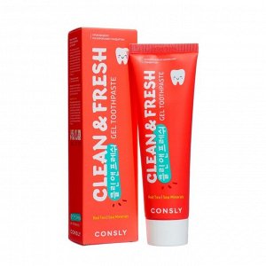 Гелевая зубная паста Consly Clean&Fresh с экстрактом красного чая и морскими минералами, 105