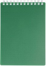 Блокнот А6 80 л Velvet зеленый пластик гребень клетка