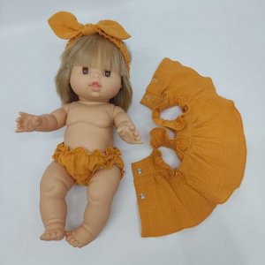 Платье из муслина для куклы Горди или аналогичной ростом 30-35 см см