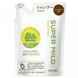 "SHISEIDO" "Super MiLD" Мягкий шампунь для волос с ароматом трав (мягкая экономичная упаковка), 400 мл., 1/18