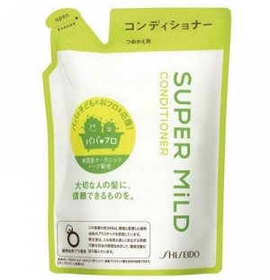 "SHISEIDO" "Super MiLD" Мягкий кондиционер для волос с ароматом трав  (мягкая экономичная упаковка), 400 мл., 1/18