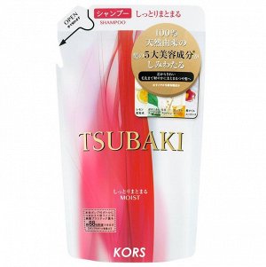 "SHISEIDO" "TSUBAKI MOIST" Увлажняющий шампунь для волос с маслом камелии 330 мл. (мэу), 1/18
