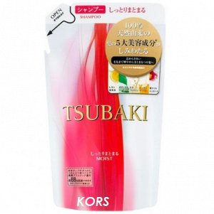 "SHISEIDO" "TSUBAKI MOIST" Увлажняющий кондиционер для волос с маслом камелии 330 мл. (мэу), 1/18